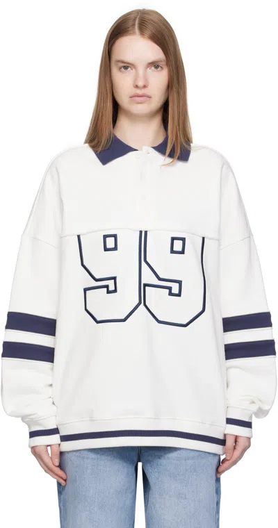 Ksubi White '99' Boyfriend Polo Sweatshirt