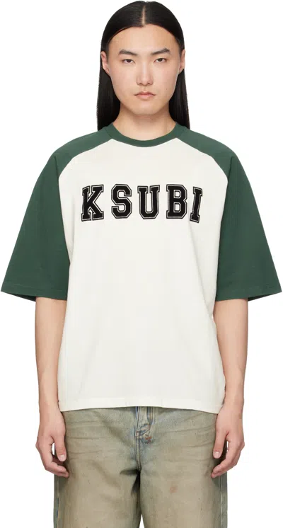 Ksubi White & Green '99' Biggie Raglan S/s T-shirt