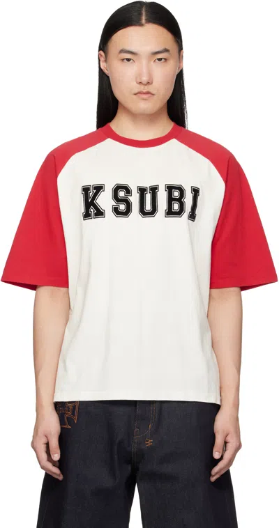 Ksubi White & Red '99' Biggie Raglan S/s T-shirt