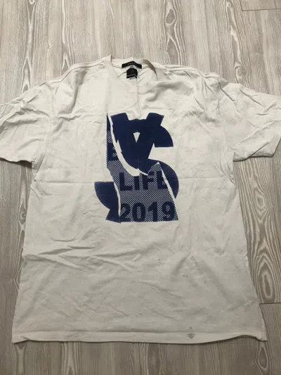 Pre-owned Ksubi White Dollar Sign 2019 Blue Logo Tshirt