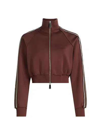 Ksubi Cropped Zip Track Jacket In Brown