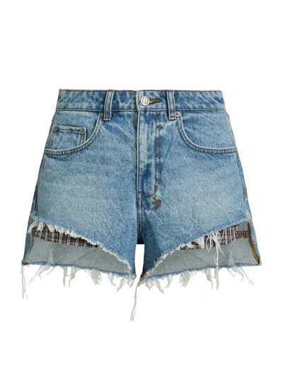 Ksubi Women's Future Memory Kut Off Plaid Pocket Denim Shorts In Black