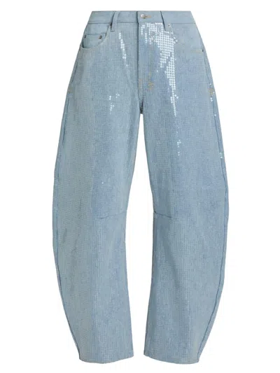 Ksubi Women's Future Memory Sequin Spirit Barrel Jeans In Blue