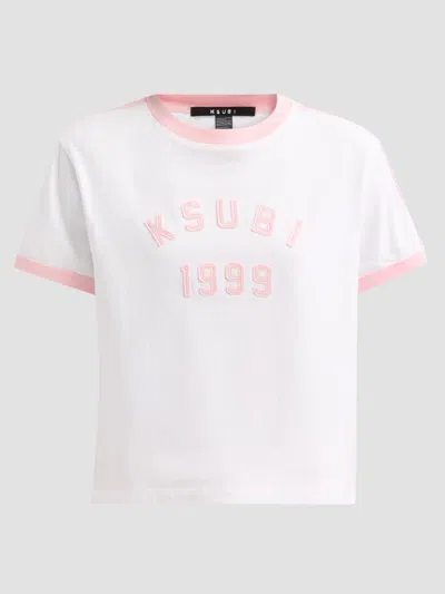 Ksubi Women's Higher Than Heaven Varsity Shrunken T-shirt In White