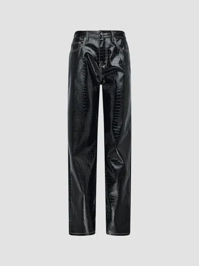 Ksubi Women's Pinup Patent Croc-embossed Faux Leather Pants In Black
