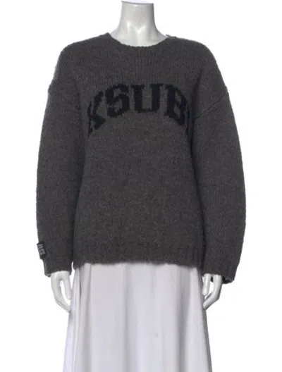 Pre-owned Ksubi Wool Graphic Print Sweater In Grey