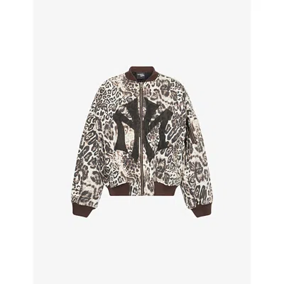 Ksubi X Mowalola Womens Brown  Cheetah Cotton Bomber Jacket
