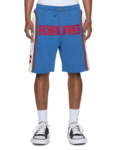 Ksubi Zoom Trak 32.3 Logo Drawstring Shorts In Blue