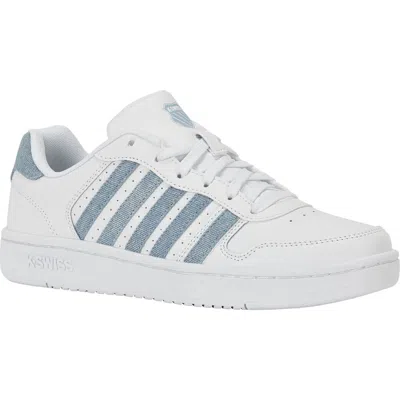 K-swiss Court Palisades Sneaker In White/ Blue Acid/ Wash Denim-m