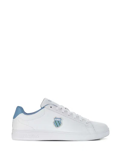 K-swiss Court Shield Logo-patch Sneakers In White