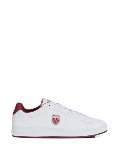 K-swiss Court Shield Logo-patch Sneakers In White
