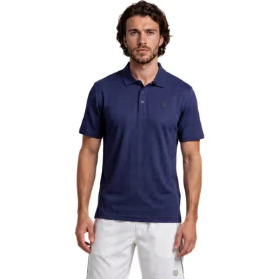 K-swiss Drift Active Short Sleeve Seamless Polo In Blue