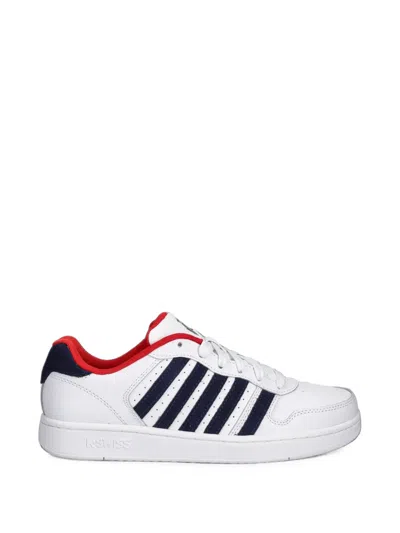 K-swiss Stripe-detail Leather Sneakers In White