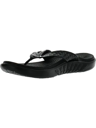 Kuailu Womens Open Toe Slip On Thong Sandals In Black