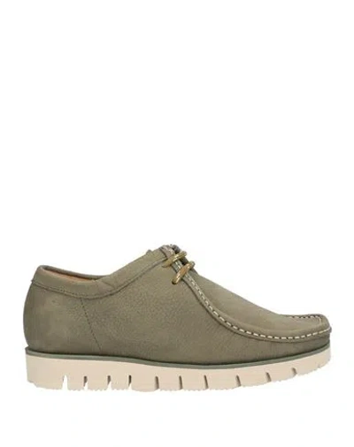 Kube Woman Lace-up Shoes Military Green Size 5 Leather