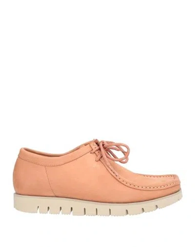 Kube Woman Lace-up Shoes Salmon Pink Size 10 Leather