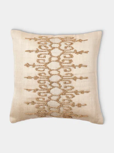 Kubo Curated Ikat Beaded T'nalak Cloth Cushion (17.5in/45cm) In Multi