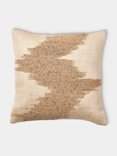 Kubo Curated Wave Beaded T'nalak Cloth Cushion (17.5in/45cm) In Multi