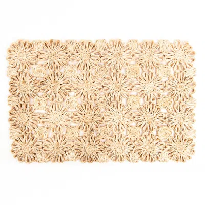 Kubo Neutrals Fleur Woven Abaca Placemats, Set Of 2