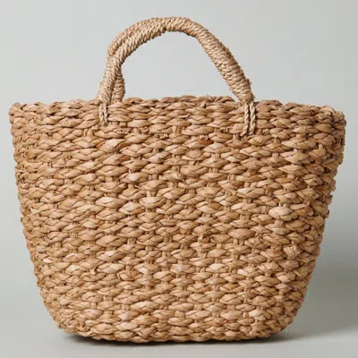 Kubo Seagrass Mini Woven Handbag In Brown