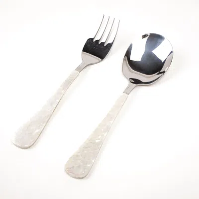 Kubo Silver / White Mother Of Pearl Serving Set