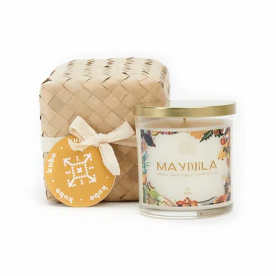 Kubo White Maynila Candle In Palm Leaf Box