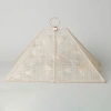 Kubo Ylang Abaca Foldable Food Cover With Flower Applique In Neutral