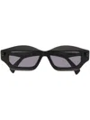 Kuboraum Angular Slim-frame Sunglasses In Black