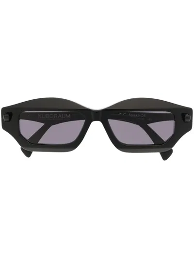 Kuboraum Angular Slim-frame Sunglasses In Black