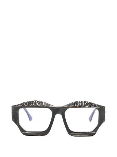 Kuboraum Embellished-detail Geometric-frame Glasses In Black