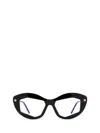 Kuboraum P16 Cat-eye Frame Glasses In Black Shine & Green & Brown