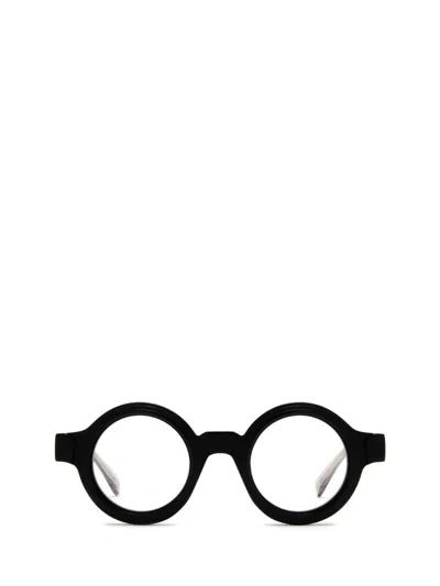 Kuboraum Eyeglasses In Black Shine & Transparent Brown