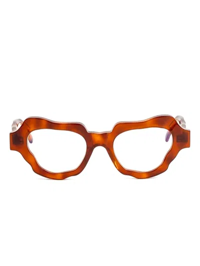 Kuboraum G2 Sculpted-frame Glasses In Orange