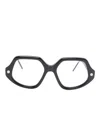 Kuboraum Geometric-frame Glasses In Brown