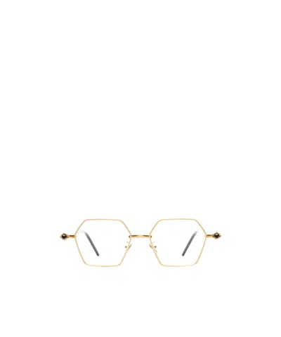 Kuboraum Geometric Frame Glasses In Gold  Deep Havana  Black Glow