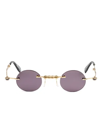 Kuboraum H42 Round-frame Sunglasses In Gold