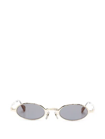 Kuboraum Hammered-effect Oval-frame Sunglasses In Multi