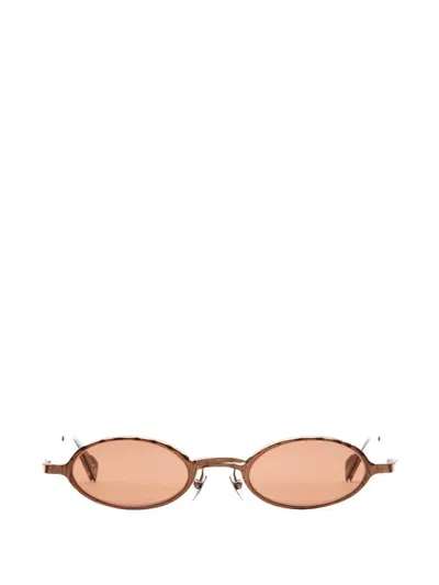 Kuboraum Hammered-effect Oval-frame Sunglasses In Multi