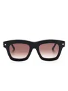Kuboraum J2 Rectangle-frame Sunglasses In 黑色
