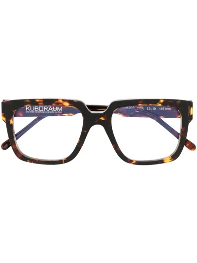 Kuboraum K3 Tor Square-frame Glasses In Brown