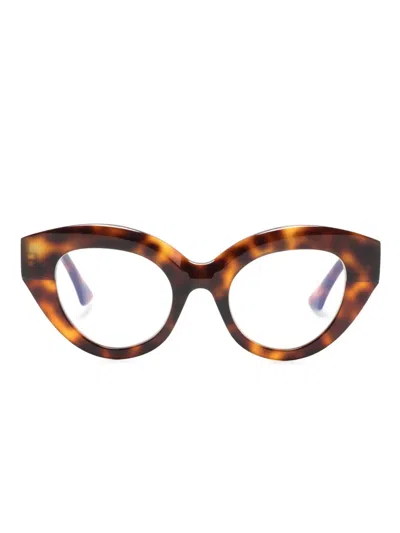 Kuboraum K35 Cat-eye Frame Glasses In Brown