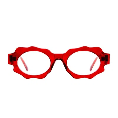 Kuboraum Mask G7 Ruby Transparent Ruby Red Acetate Mask Sunglasses In Multi