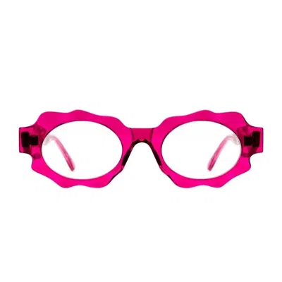 Kuboraum Mask G7 Transparent Fuchsia Acetate  Mask G7 Eyewear In Pink
