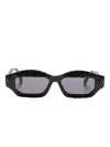 Kuboraum Mask Q6 Rectangle-shape Sunglasses In Black