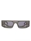 Kuboraum Mask T9 Rectangle-frame Sunglasses In Grey