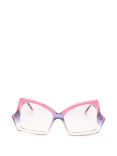 Kuboraum Maske P30 Gradient-effect Geometric-frame Sunglasses In Pink