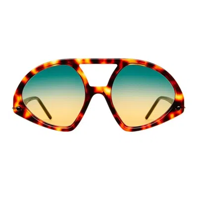 Kuboraum Maske P31 Acetate Pilot Sunglasses In Brown