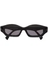 Kuboraum Mask Q6 - Black Shine Sunglasses In Black