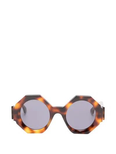 Kuboraum Maske R4 Geometric-frame Tortoiseshell Sunglasses In Brown