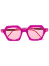 Kuboraum P10 Cy Square-frame Glasses In Pink